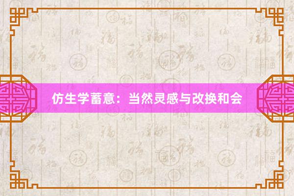 仿生学蓄意:当然灵感与改换和会